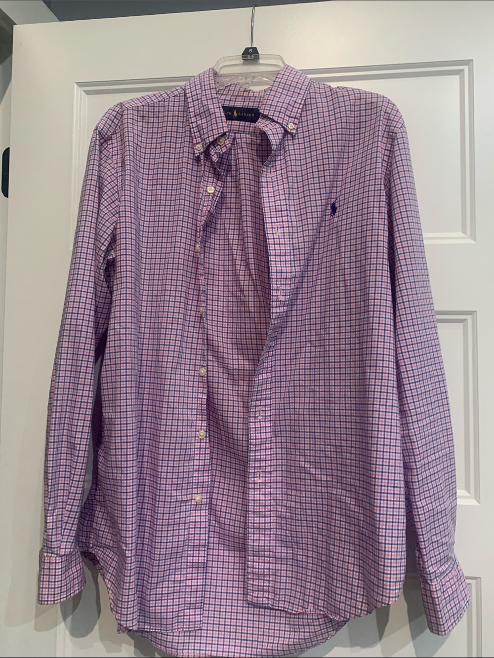 Ralph Lauren Pink and Blue Check Button-Down Shirt